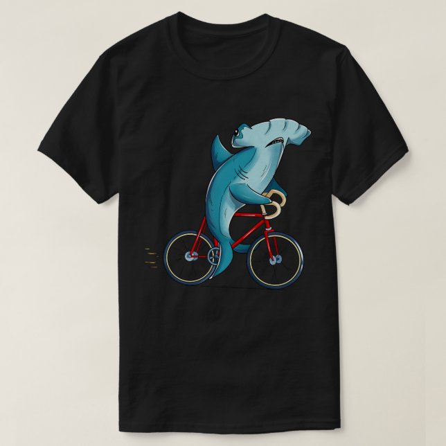 T-shirt Hammerhead Shark équitation Vélo mignonne Biker ca (Design devant)