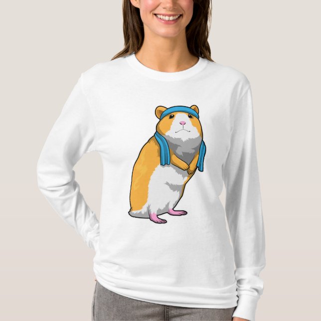 T-shirt Hamster à Fitness avec serviette (Devant)