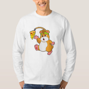 T-shirt Hamster à manger avec pizza