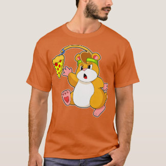 T-shirt Hamster à manger avec pizza