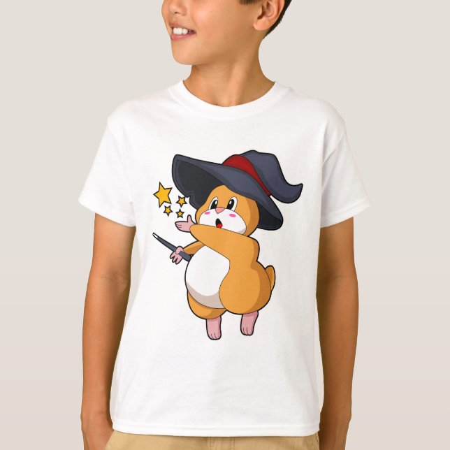 T-shirt Hamster as Wizard with Magic mur (Devant)