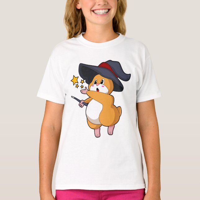 T-shirt Hamster as Wizard with Magic mur (Devant)