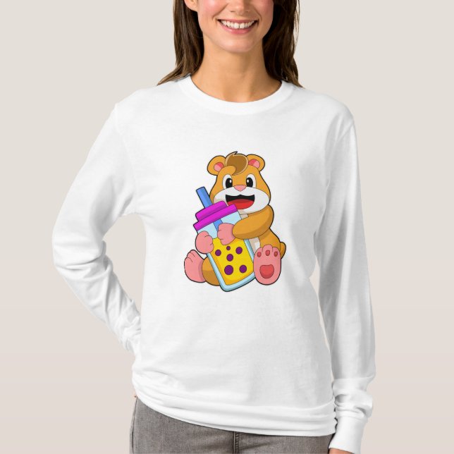 T-shirt Hamster avec Bébé bouteille Jus (Devant)