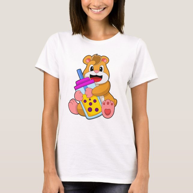T-shirt Hamster avec Bébé bouteille Jus (Devant)