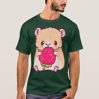 T-shirt Hamster Avec Fraise Cute Kawaii Anime Kawai
