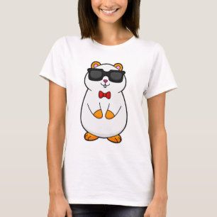 T-shirt Hamster avec lunettes de soleil et cravate à mâcho