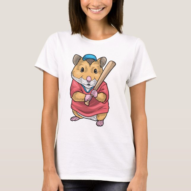 T-shirt Hamster Baseball Batte de baseball Sports (Devant)