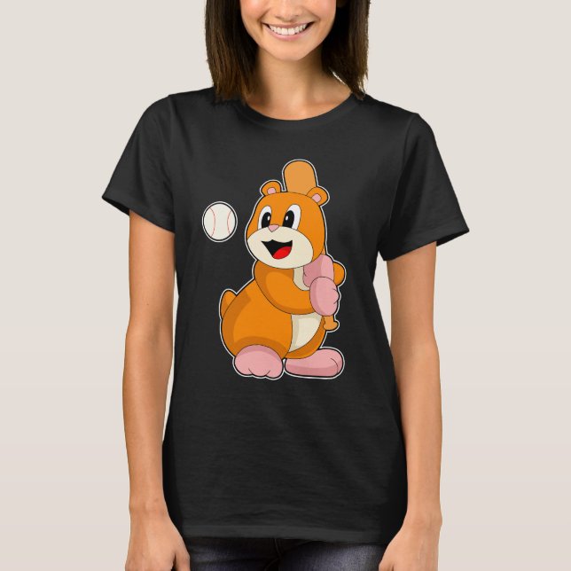 T-shirt Hamster Baseball Batte de baseball Sports (Devant)