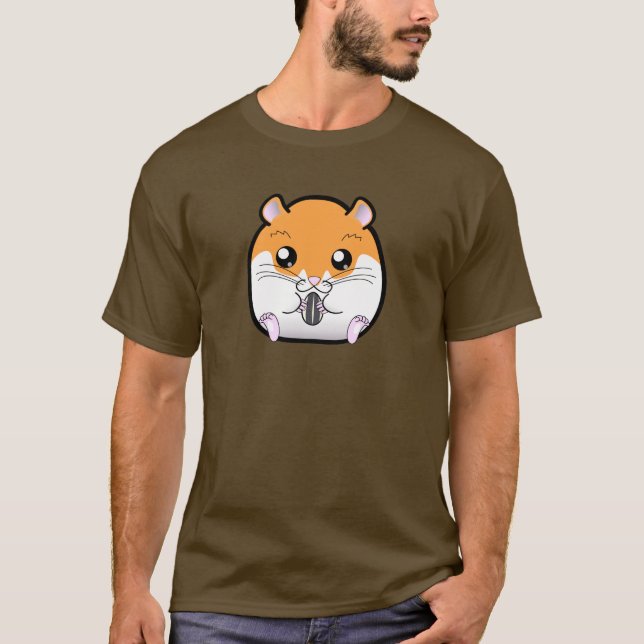 T-shirt Hamster blanc orange syrien régulier (Devant)