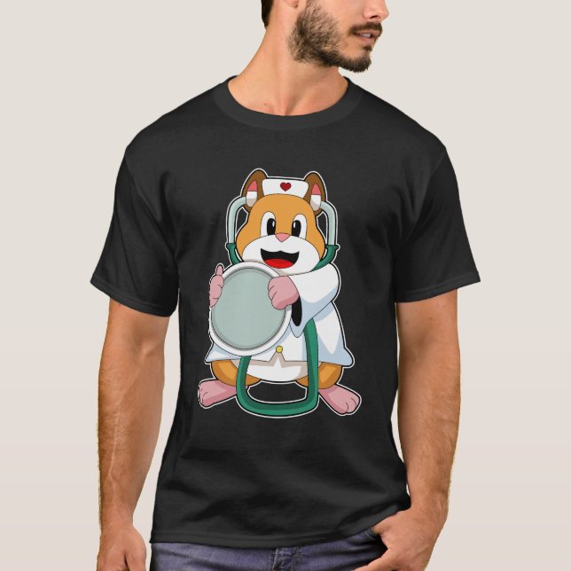 T-shirt Hamster comme docteur avec Stethoscope.PNG (Devant)