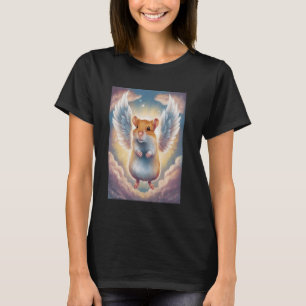T-shirt Hamster Cute Avec Ailes Anges Entre Nuages Esprit