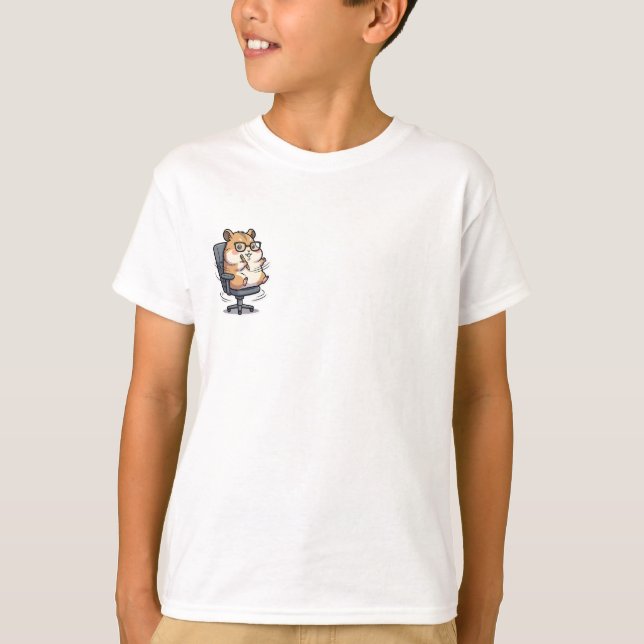 T-shirt Hamster de bureau dans un fauteuil roulant pour en (Devant)