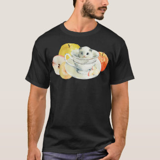 T-shirt Hamster De Pomme Dans L'Aquarelle Tea Fruit D'Été