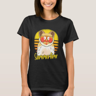 T-shirt Hamster d'été Rétro Coucher de soleil Plage Vacanc