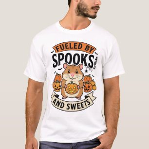 T-shirt Hamster d'Halloween Alimenté par les Fantômes Drôl