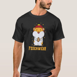 T-shirt Hamster du service d'incendie avec casque d'incend