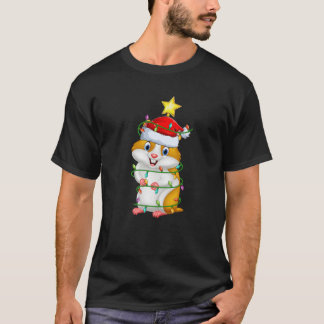 T-shirt Hamster Éclairage Xmas Arbre Correspondance Hamste