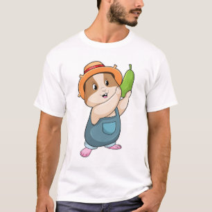 T-shirt Hamster en fermier avec des courgettes