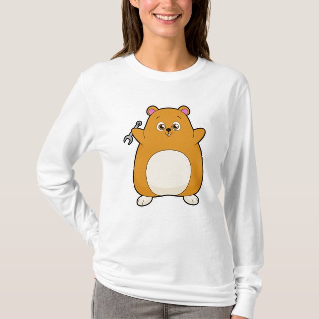 T-shirt Hamster en mécanique avec clé (Devant)