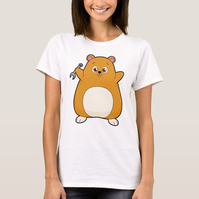T-shirt Hamster en mécanique avec clé (Devant)
