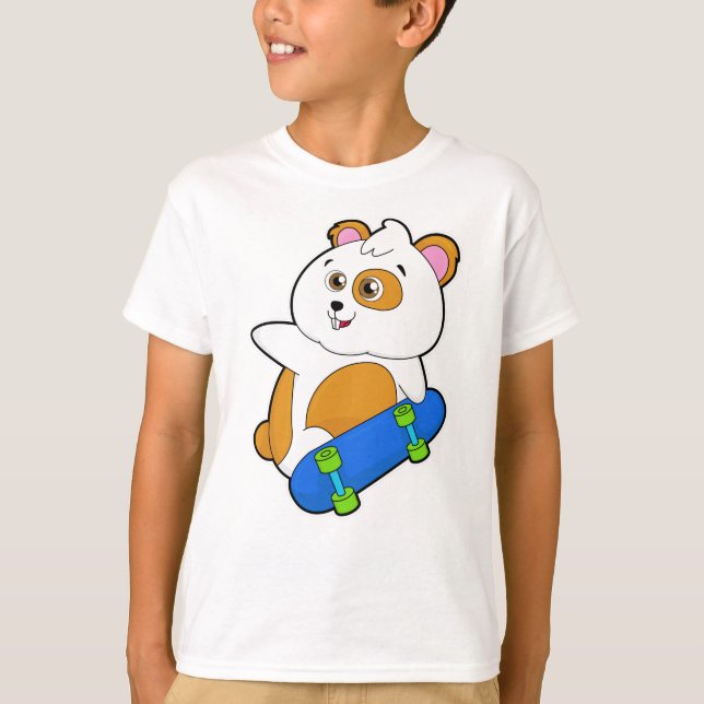 T-shirt Hamster en patinage avec skateboard (Devant)