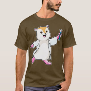 T-shirt Hamster En Tant Que Scientifique Avec Tube D'Essai
