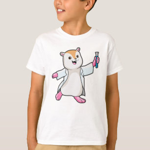 T-shirt Hamster en tant que scientifique avec tube d'essai