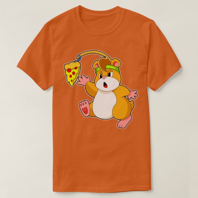 T-shirt Hamster en train de manger avec Pizza (Design devant)