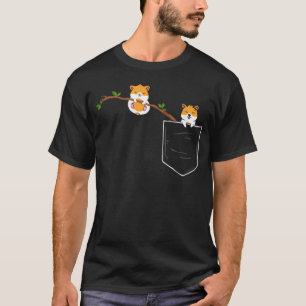 T-shirt Hamster Guinée porc dans poitrine poche mignonne b