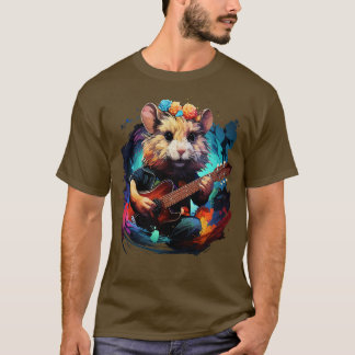 T-shirt Hamster Jouer de la guitare