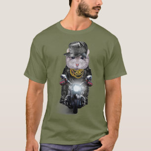 T-shirt Hamster nain gris portant Casquette Hip hop équita
