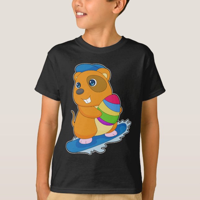 T-shirt Hamster Pâques Snowboard (Devant)