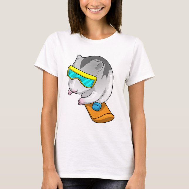 T-shirt Hamster Snowboard Snowboard (Devant)