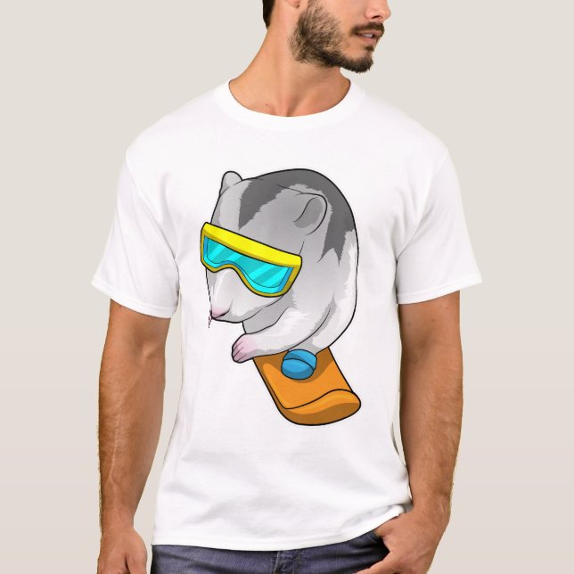 T-shirt Hamster Snowboard Snowboard (Devant)