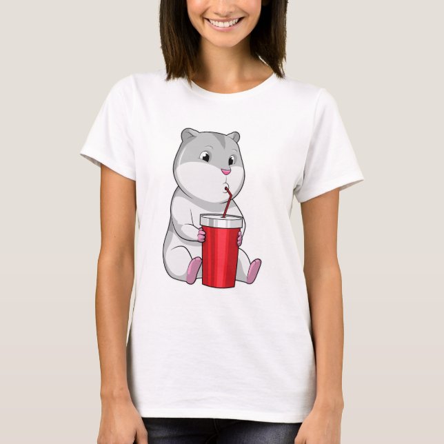 T-shirt Hamster with Mug & Drinking straw (Devant)