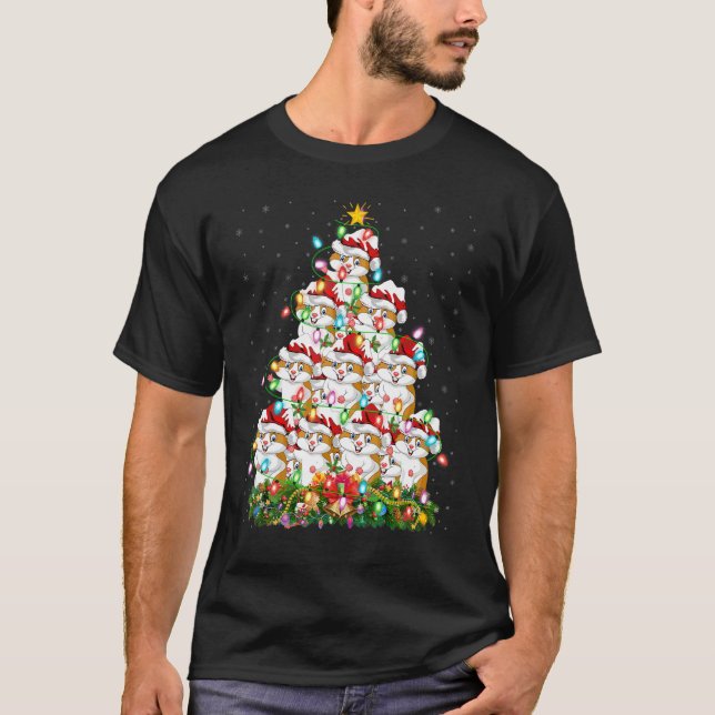 T-shirt Hamster   Xmas Lights Santa Hamster Christmas Tree (Devant)