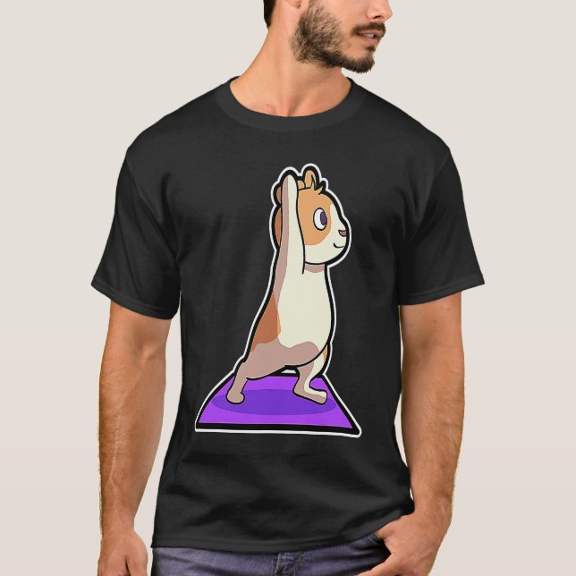 T-shirt Hamster Yoga Poses Sport Gymnastics Ohm Heartbeat  (Devant)