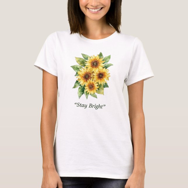T-shirt Hand-Painted Floral Summer Design (Devant)