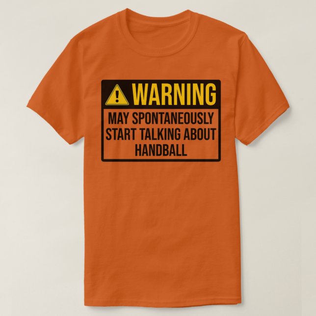 T-shirt Handball drôle Avertissement (Design devant)