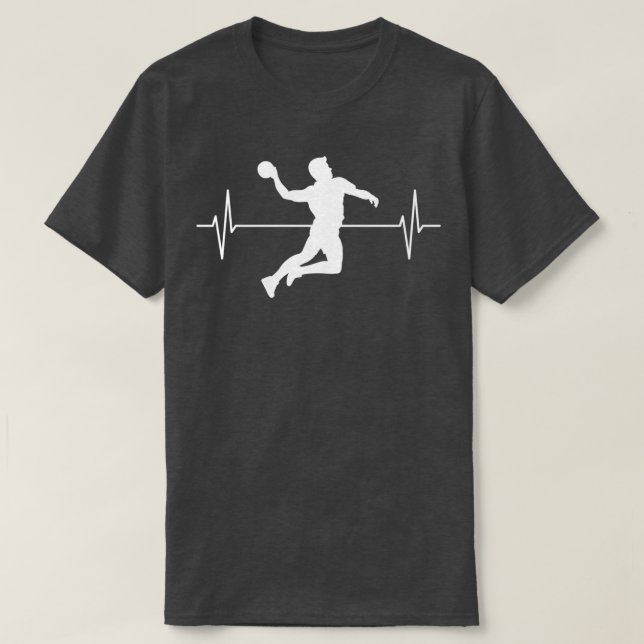 T-shirt Handball Sports Handball Lecteur ECG Line Idée cad (Design devant)