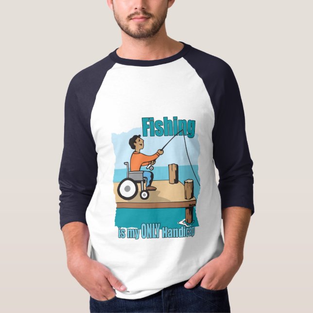 T-shirt Handicap Fauteuil Roulant Pêche (Devant)
