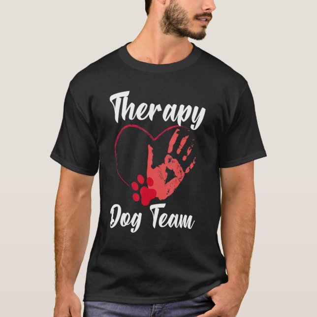 T-shirt Handler Chien Groupe Équipe Thérapeutique Pour L'A (Devant)
