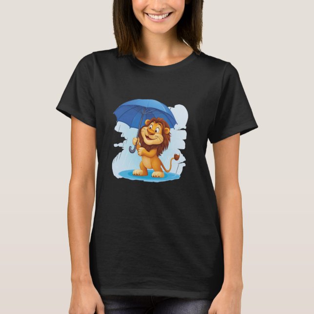 T-shirt Handsome Lion Umbrella for Safari and Lions Lovers (Devant)