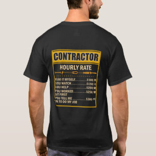 T-shirt Handyman Graphique des prix Entrepreneur Taux hora