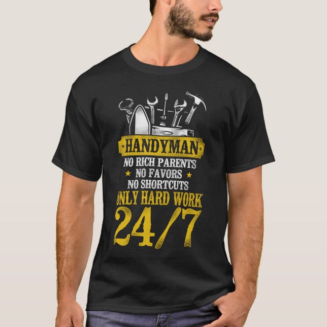 T-shirt Handyman Handyman Pas De Parents Riches Pas De Fav (Devant)