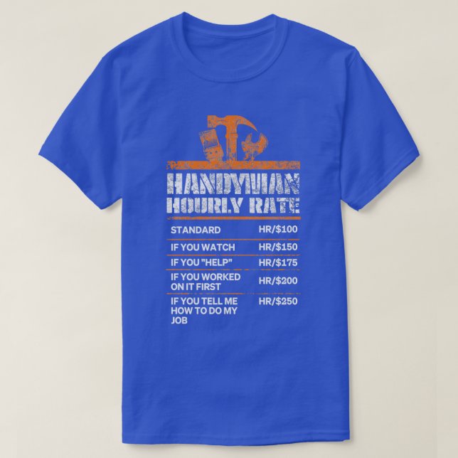 T-shirt Handyman Horaire Note Drôle Handyman Cadeaux (Design devant)