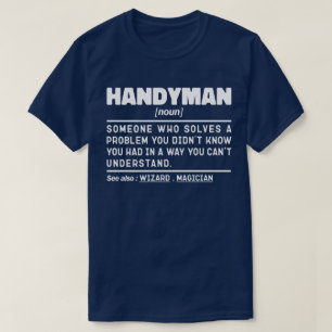 T-shirt Handyman Noun Définition Sarcastique Travailleur C