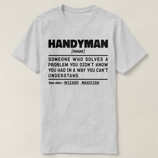 T-shirt Handyman Noun Définition Sarcastique Travailleur C (Design devant)