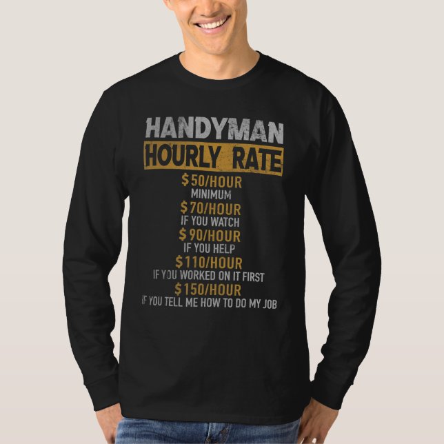 T-shirt Handyman Taux Horaire Réparation des travaux de co (Devant)