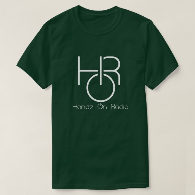 T-shirt Handz On Radio Men's White Logo Tee avec un texte (Design devant)